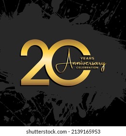 20th anniversary logotype. Golden anniversary celebration template design for booklet, leaflet, magazine, brochure poster, banner, web, invitation or greeting card. Vector illustrations.