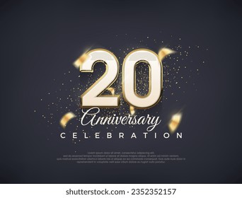 20th anniversary number with fancy numerals. luxury premium vector design.