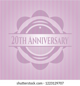 20th Anniversary pink emblem. Retro