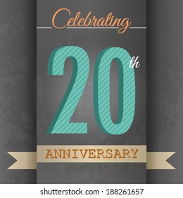 20th Anniversary poster / template design in retro style - Vector Background