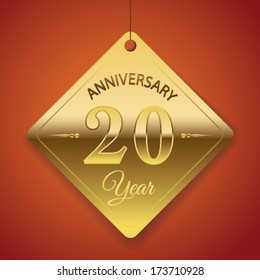 20th Anniversary poster / template/ tag design Vector Background