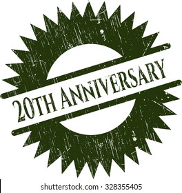 20th Anniversary rubber grunge texture seal