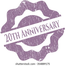 Sello de goma del 20° aniversario