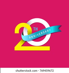 30th Anniversary Simple Emblems Template Design Stock Vector (Royalty ...