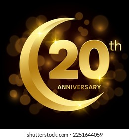 20th Anniversary Template Design Concept for Anniversary Celebration Event. Logo Vector Template Illustration