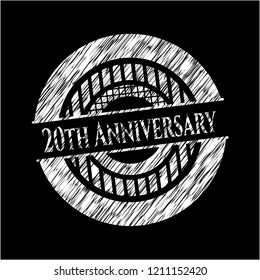 20th Anniversary written with chalkboard texture