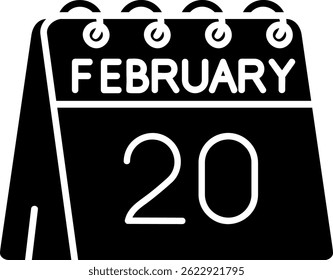 20 de Febrero Línea Vector Icon Design