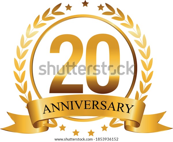 20th Golden Anniversary Sign Vector Illustration Stock Vector (Royalty ...