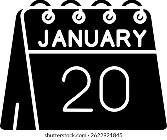 20th of January Line vector Icon Design