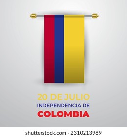 20. juli colombia unabhängiger tag quadratischer banner für Social Media posten mit abstraktem Farbverlauf-hintergrund design1