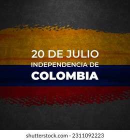 20. Juli Kolombia Unabhängigkeit Tag eckiges Banner für Social Media-Post mit abstraktem Farbverlauf-gelben und roten Hintergrund Design1