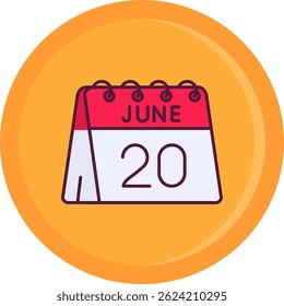 20 de junio Línea de Vector Icon Design
