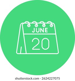 20 de junho Linha vetor Ícone Design
