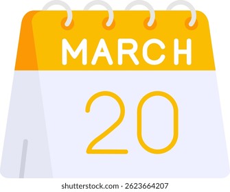 20 de Marzo Línea Vector Icon Design