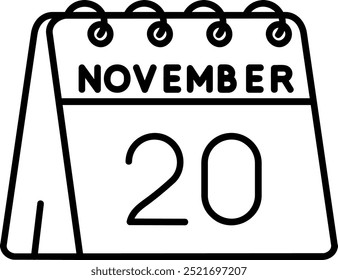 20 de Noviembre Línea Vector Icon Design