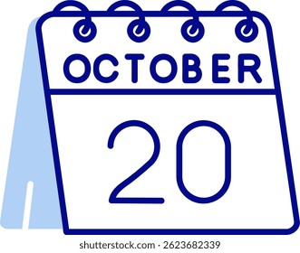 20 de Octubre Línea Vector Icon Design