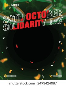 20th october national solidarity day social media sale banner or instagram post promotion template | 20th october national solidarity day celebration promotion template design | 20th october national