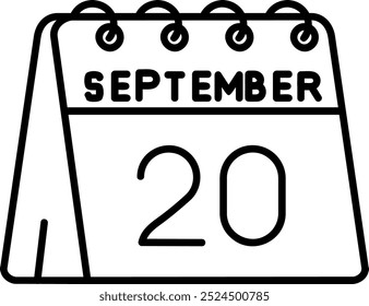 20 de Septiembre Línea Vector Icon Design