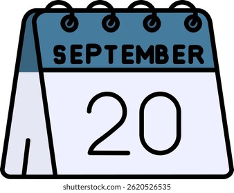 20th of September Line vector Icon Design
