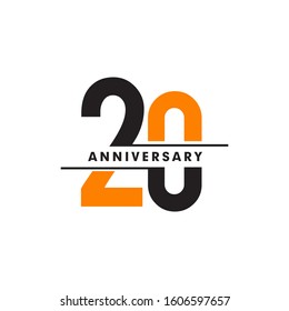 20th Year Celebrating Anniversary Logo Design Template