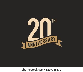 20th Years Anniversary Celebration Icon Vector Logo Design Template