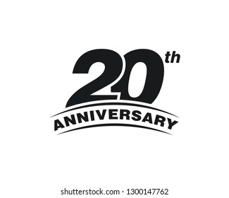 20th Years Anniversary Celebration Icon Vector Logo Design Template