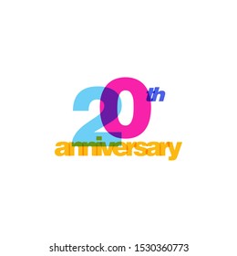 20th Years Anniversary Celebration Icon Vector Logo Design Template