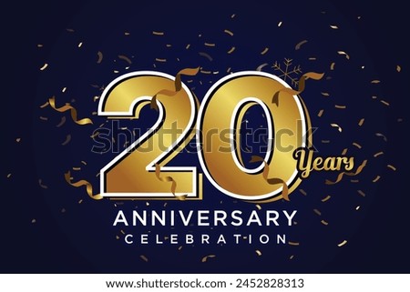 20years anniversary gold number vector template