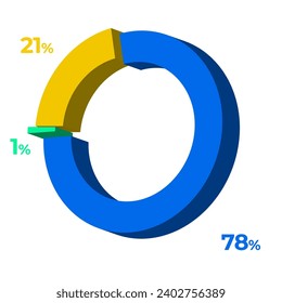 21 78 1 3d donut pie chart illustration eps vector 