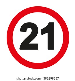 21 age restriction sign