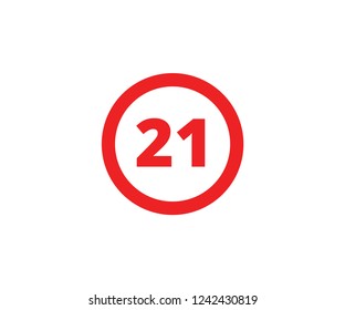 21 Age Symbol Prohibition Stock Vector (Royalty Free) 1242430816 ...