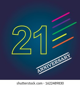 21 anniversary celebration vector concept template design illustration