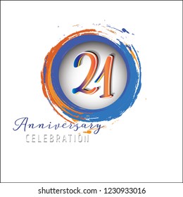 21 Anniversary light orange blue