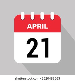 21 april calendar icon vector illustration graphic design