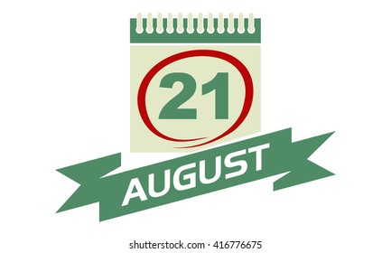21 August Calendar with Ribbon