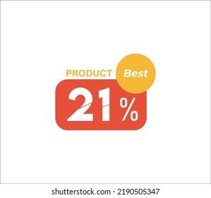 21% Best Product banner tag product label vector art illustration Isolated on White Background