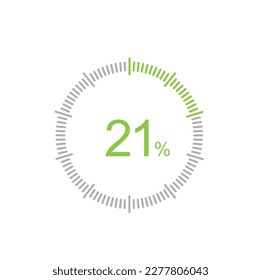 21% circle percentage diagrams, 21 Percentage ready to use for web design, infographic or business.