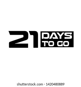 21 days to go banner. flat style. days to go concept