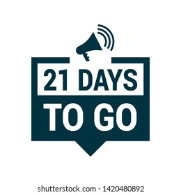 21 days to go banner. flat style. days to go concept