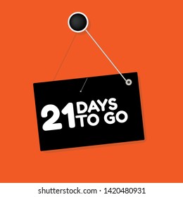 21 days to go banner. flat style. days to go concept