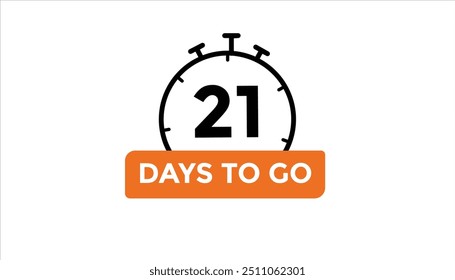 21 days left Countdown number banner templates. time icon. Vector Illustration 

