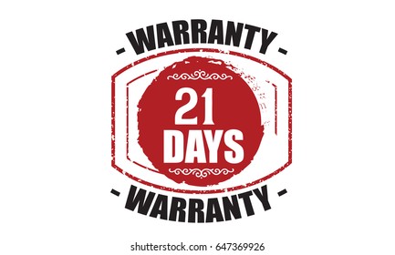 21 days warranty icon vector vintage grunge guarantee