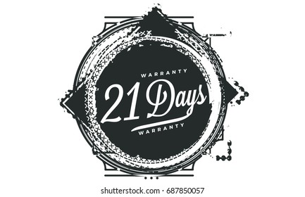 21 days warranty icon vintage rubber stamp guarantee