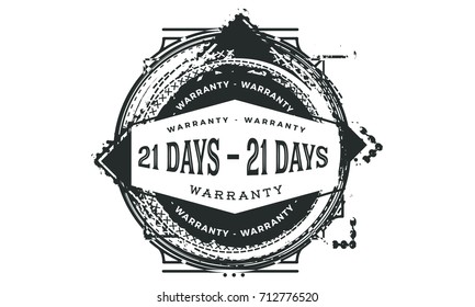 21 days warranty icon vintage rubber stamp guarantee