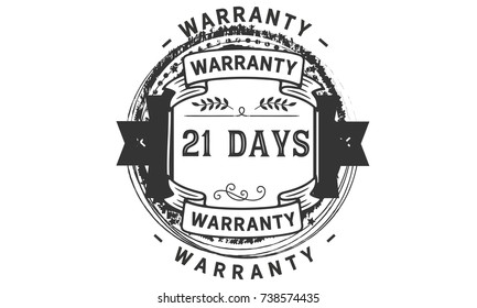 21 days warranty icon vintage rubber stamp guarantee