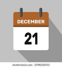 21 december calendar icon vector month date illustration design