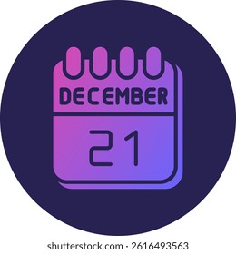 21 December Glyph Circle Gradient Icon