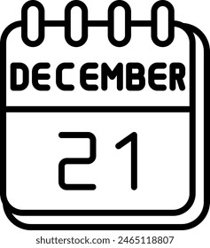 21 December Vector Line Icon Design