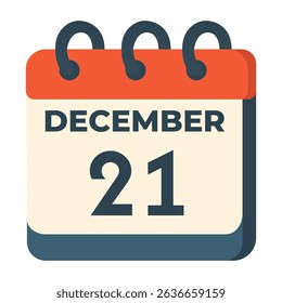21 December vector on white background
Vector calendar with date