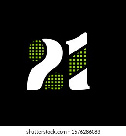 21 digit logo design vector template